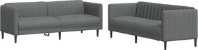 vidaXL Set de canapele, 2 piese, gri închis, material textil