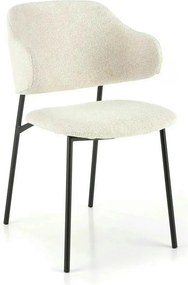 Scaun K497, crem, stofa clasica/metal, 52x62x82 cm