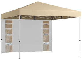 Pavilion cu perete posterior și buzunare, 3×3×2,8 m, bej