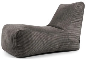 Fotoliu bean bag gri închis cu tapițerie din catifea reiată Lounge – SLOWDOWN
