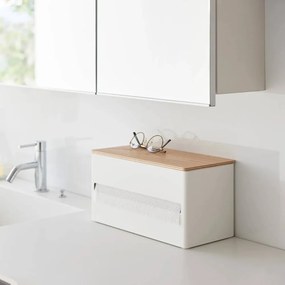 Suport orizontal pentru prosoape de bucătărie din hârtie alb din metal Rin – YAMAZAKI