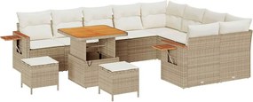 vidaXL Set de canapele pentru grădină 13 pcs Bej și crem poliratan