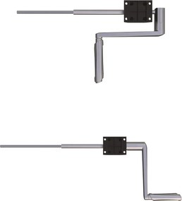 Cadru birou reglabil manual, control cu manivelă, 80 kg - Alb