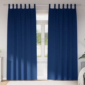 vidaXL Perdele opace 2 pcs Albastru închis 225 x 140 cm Poliester
