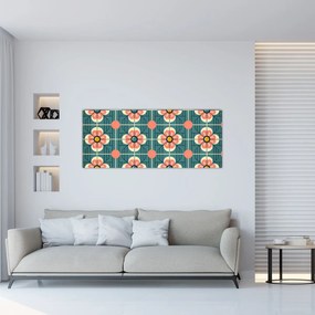 Tablou - Model retro cu flori (120x50 cm)
