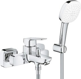 Baterie cada-dus Grohe Cubeo finisaj crom lucios cu set de dus si para cu 2 functii