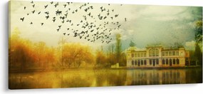 Tablou peisajului pictat cu sediul (120x50 cm)