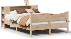 vidaXL Cadru de pat fără saltea, 140x190 cm, lemn masiv de pin