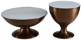 Set 2 masute de cafea Salsa alb/cupru ø75/ø50