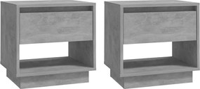 vidaXL Noptiere, 2 buc., gri beton, 45x34x44 cm, PAL