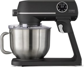 Mixer planetar Caso KM 1800 Black-E, 1800 W, 6 l, 10 viteze, Timer, Vas din inox, Comanda tactila, LED, Negru mat