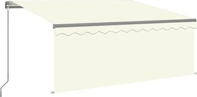 vidaXL Copertină retractabilă manual cu stor, crem, 3x2,5 m