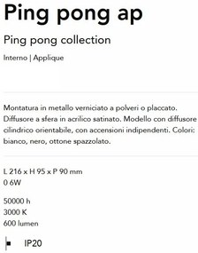 Aplica LED stil minimalist Ping pong ap alama