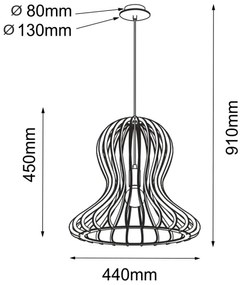 Amplex 5020 - Pendul pe cablu OCTO 1xE27/20W/230V, negru