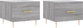 vidaXL Măsuțe de cafea, 2 buc., gri sonoma, 50x50x40 cm, lemn compozit
