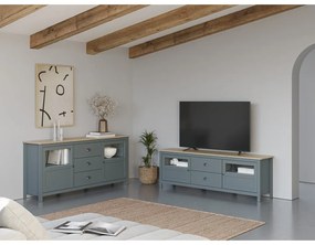 Comodă verde prăfuit din lemn de pin 180x80x40 cm Misti – Marckeric