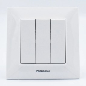Intrerupator triplu 10A, IP20, Alb, Panasonic Arkedia Slim
