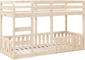 vidaXL Pat supraetajat, 75x190 cm, lemn masiv de pin