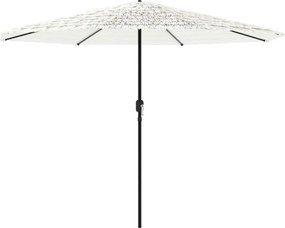 vidaXL Umbrelă soare de grădină stâlp din oțel, alb 388x388x248 cm