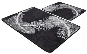 Covorașe de baie gri-antracit 2 buc. 60x100 cm Alisan – Foutastic