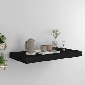 vidaXL Raft de perete suspendat, negru, 50x23x3,8 cm, MDF