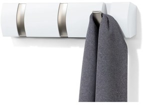 Cuier de perete alb din lemn masiv de plop Flip – Umbra