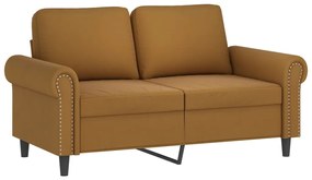 349154 vidaXL Canapea cu 2 locuri, maro, 120 cm, catifea