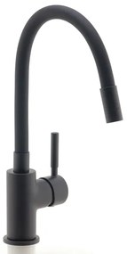 Baterie de chiuvetă cu pipă flexibilă FERRO negru mat