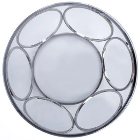 Masa de cafea Venus sticla fumurie/argintiu ø80/44 cm