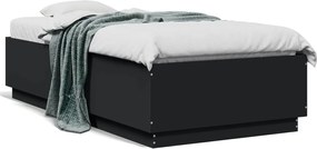 vidaXL Cadru de pat, negru, 75x190 cm, lemn prelucrat