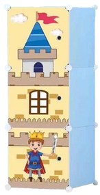 Dulap modular din plastic cu schelet metalic Castle Style, D3210, culoare Albastru