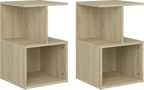 vidaXL Noptiere, 2 buc., stejar sonoma, 35x35x55 cm, lemn prelucrat