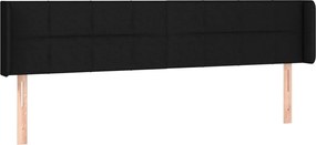 vidaXL Tăblie de pat cu aripioare negru 203x16x78/88 cm textil