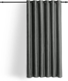 Draperie gri închis dimout (semi-opacă) din catifea 200x175 cm Velto – Filumi