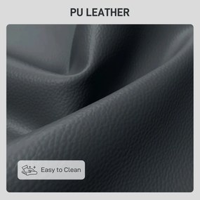 HOMCOM Divan cu Două Locuri Compact din Piele Sintetică, Divan Modern Capitonat cu Nasturi cu Îmbunătățire Spumoasă și Picioare din Lemn, Canapea Fără Brațe pentru Sufragerie și Birou, 115x73x83 cm, Negru | Aosom Romania