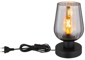 Veioza/Lampa de masa design modern RYAN negru/fumuriu