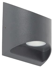Lampă de perete modernă pentru exterior gri închis cu LED 2 lumini IP54 - Mal
