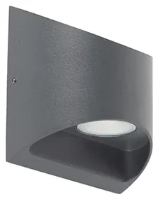 Lampă de perete modernă pentru exterior gri închis cu LED 2 lumini IP54 - Mal
