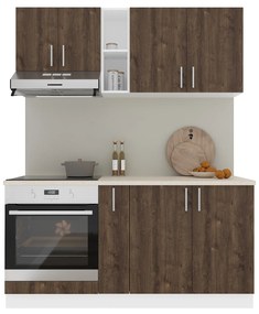 Set haaus V7, Stejar Bronz/Alb, Blat Thermo 28 mm, L 160 cm