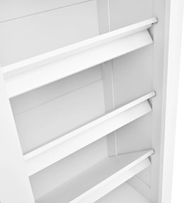 Dulap de hol cu uși glisante și compartiment pentru pantofi integrat, sistem de depozitare multifuncțional cu cârlige, 100x50x180 cm, Alb