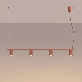 Sollux SL.2715 - Lustră pe cablu KARBON 4xGU10/10W/230V portocalie