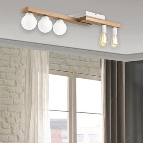 Lustră aplicată MATTE 2xE27/15W/230V + 3xG9/5W/230V alb/stejar