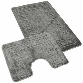 Set de covorașe de baie Kvalitex Cadru gri, 60 x 100 cm, 60 x 50 cm
