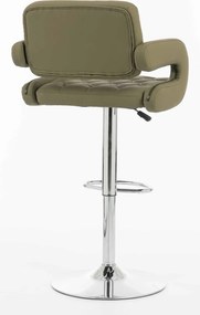 HR8403W Scaun Khaki Piele Ecologica Premium Soft cu Bază Cromata