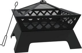 vidaXL Vatră de foc cu vătrai, 50 cm, oțel, XXL