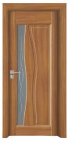 Usa Interior din MDF Novo Doors ND07 LUX PREMIUM, Cadru din Lemn Masiv, KIT COMPLET, Toc Reglabil de 10 CM INCLUS, Plinta pe Ambele Parti (Culoare: