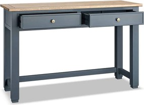 Masă lemn masiv natur de Perete Richmond Albastru/, 130 × 45 × 82 cm