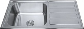 Chiuveta inox Inter Ceramic Tampico cu o cuva si picurator dreapta finisaj inox lucios 100x50 cm