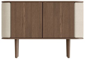 Comodă maro/bej joasă cu aspect de lemn de stejar 109x75 cm Treasures – UMAGE