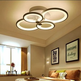 Lustra Led, 4 Cercuri, Alba, Esn 6626 -4 Wh 84W